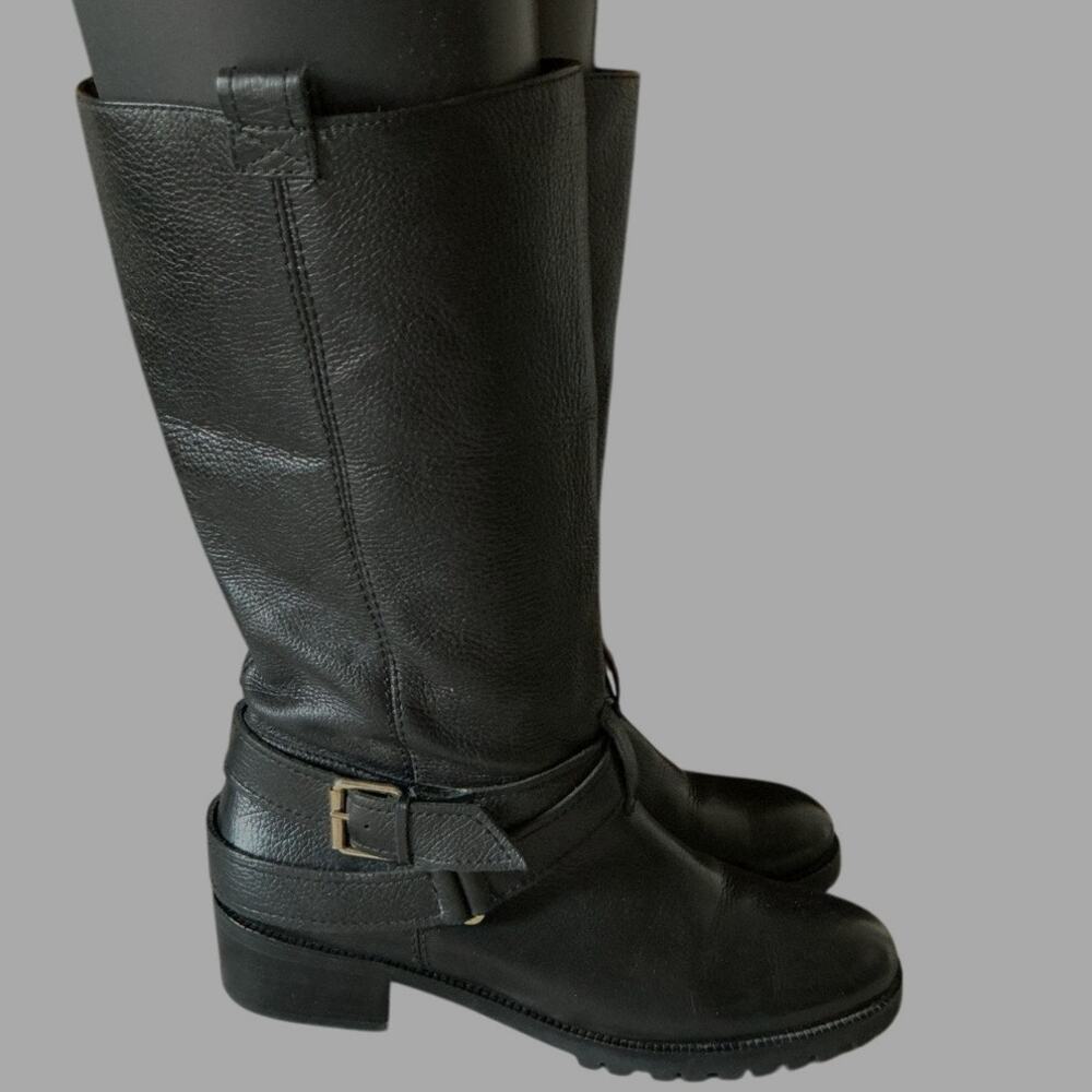 DVF Diane von Furstenberg Safari Moto Mid-Calf Black Boots Size 7.5